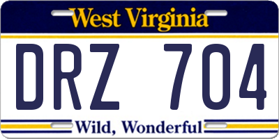 WV license plate DRZ704