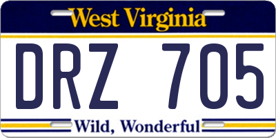 WV license plate DRZ705