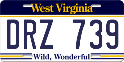 WV license plate DRZ739