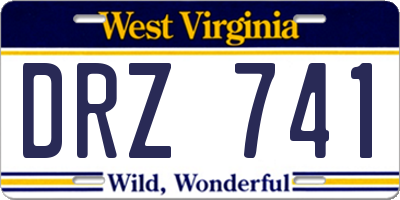 WV license plate DRZ741