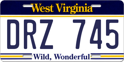 WV license plate DRZ745