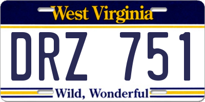 WV license plate DRZ751