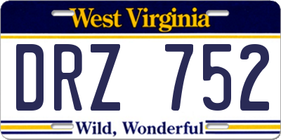 WV license plate DRZ752