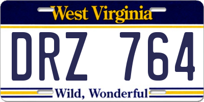 WV license plate DRZ764