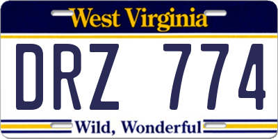 WV license plate DRZ774