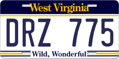 WV license plate DRZ775