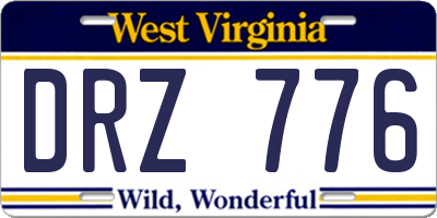 WV license plate DRZ776