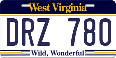 WV license plate DRZ780