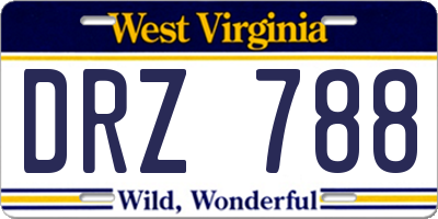 WV license plate DRZ788