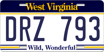 WV license plate DRZ793