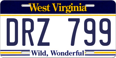 WV license plate DRZ799