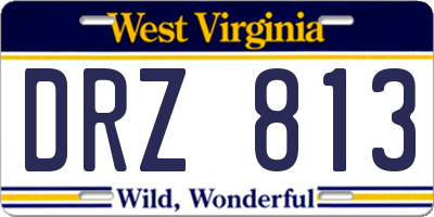 WV license plate DRZ813