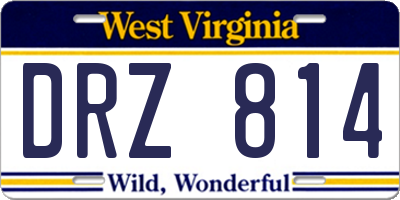 WV license plate DRZ814