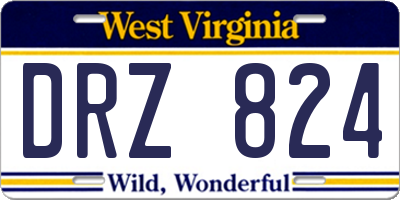 WV license plate DRZ824