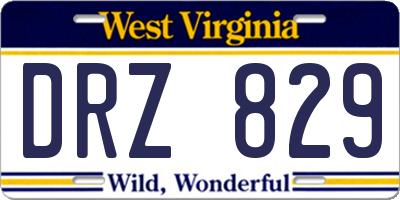 WV license plate DRZ829