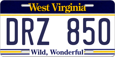 WV license plate DRZ850