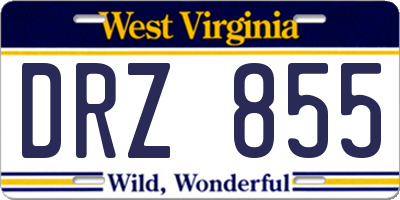 WV license plate DRZ855