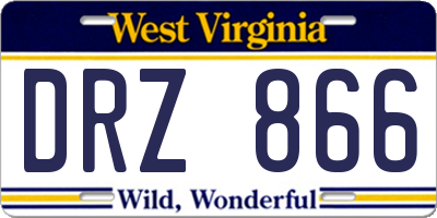 WV license plate DRZ866