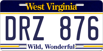 WV license plate DRZ876