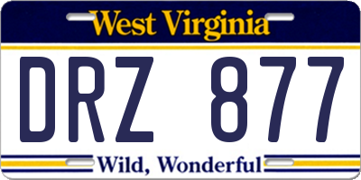 WV license plate DRZ877