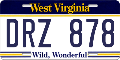 WV license plate DRZ878