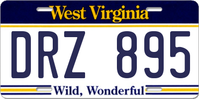 WV license plate DRZ895