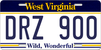 WV license plate DRZ900