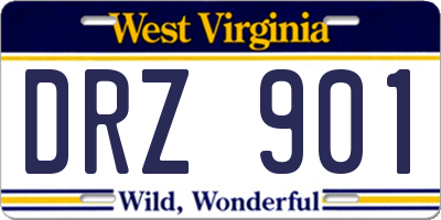 WV license plate DRZ901