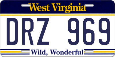 WV license plate DRZ969
