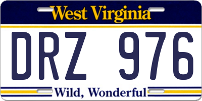WV license plate DRZ976
