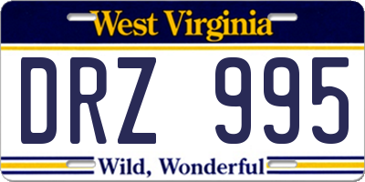 WV license plate DRZ995