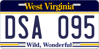 WV license plate DSA095