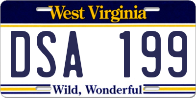 WV license plate DSA199
