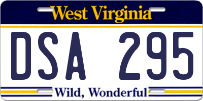 WV license plate DSA295