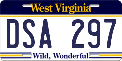 WV license plate DSA297