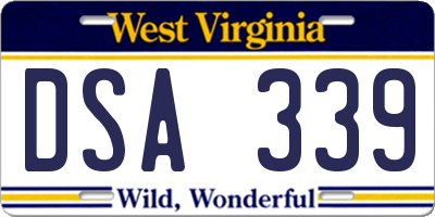 WV license plate DSA339