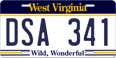 WV license plate DSA341