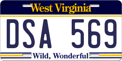 WV license plate DSA569
