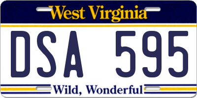 WV license plate DSA595