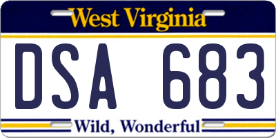 WV license plate DSA683