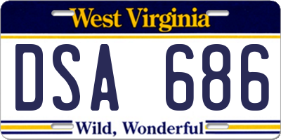 WV license plate DSA686