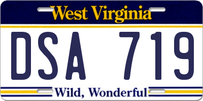 WV license plate DSA719