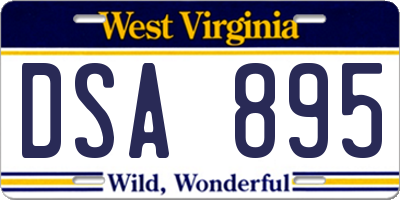 WV license plate DSA895