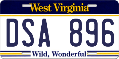 WV license plate DSA896