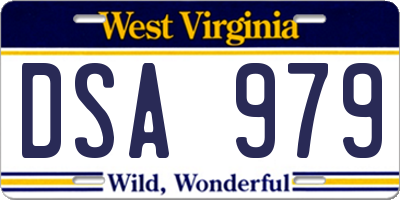 WV license plate DSA979