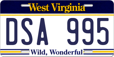 WV license plate DSA995