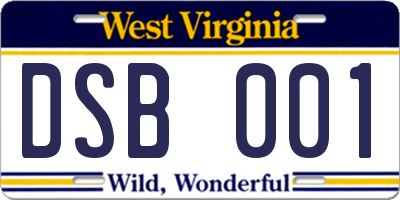 WV license plate DSB001