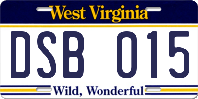 WV license plate DSB015