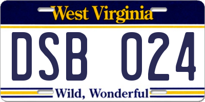 WV license plate DSB024