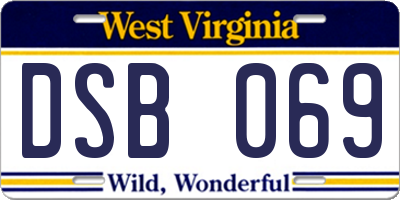 WV license plate DSB069
